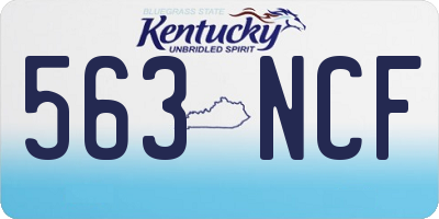 KY license plate 563NCF