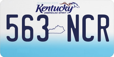 KY license plate 563NCR