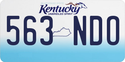 KY license plate 563NDO