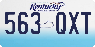 KY license plate 563QXT