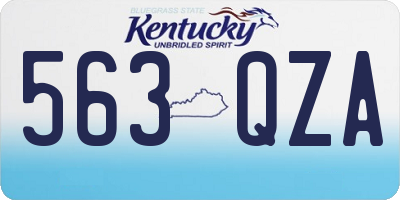 KY license plate 563QZA
