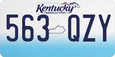 KY license plate 563QZY