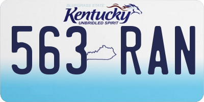 KY license plate 563RAN