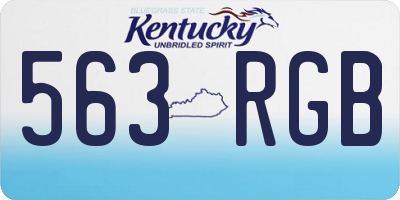 KY license plate 563RGB