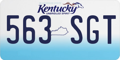 KY license plate 563SGT