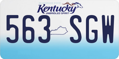 KY license plate 563SGW