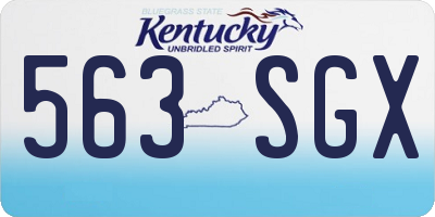 KY license plate 563SGX