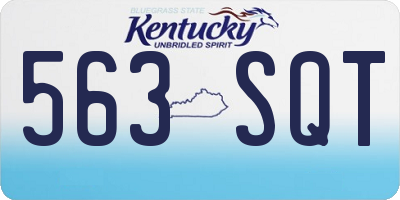 KY license plate 563SQT