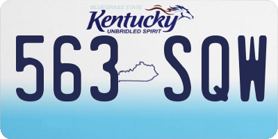 KY license plate 563SQW