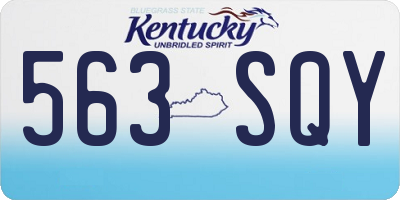 KY license plate 563SQY