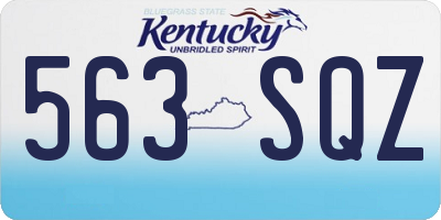 KY license plate 563SQZ