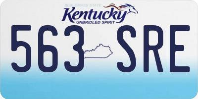 KY license plate 563SRE