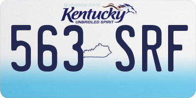KY license plate 563SRF