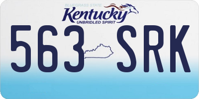 KY license plate 563SRK