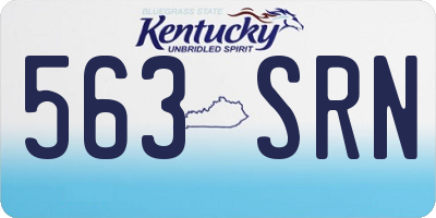 KY license plate 563SRN