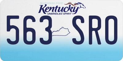 KY license plate 563SRO