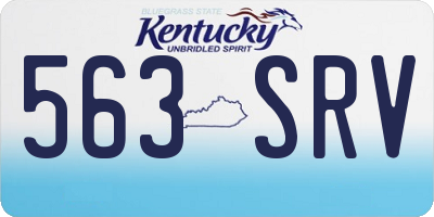 KY license plate 563SRV