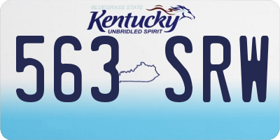 KY license plate 563SRW
