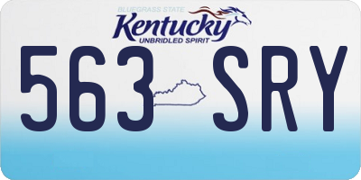 KY license plate 563SRY