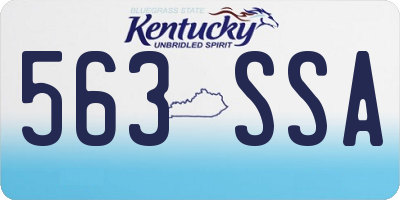 KY license plate 563SSA