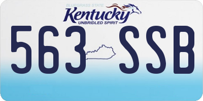 KY license plate 563SSB
