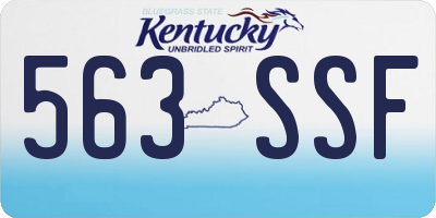 KY license plate 563SSF