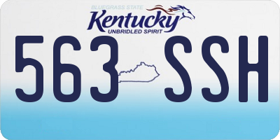 KY license plate 563SSH