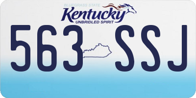 KY license plate 563SSJ