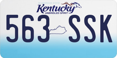 KY license plate 563SSK