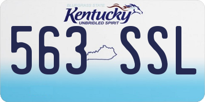 KY license plate 563SSL