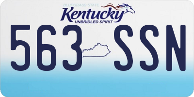 KY license plate 563SSN