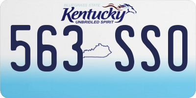 KY license plate 563SSO