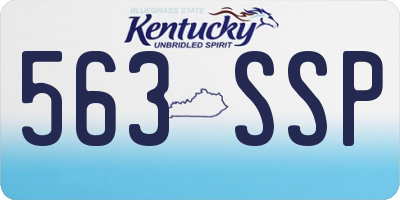 KY license plate 563SSP