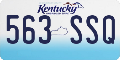 KY license plate 563SSQ
