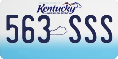 KY license plate 563SSS