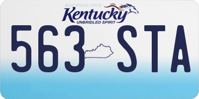 KY license plate 563STA