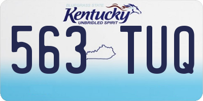 KY license plate 563TUQ