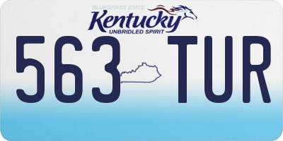 KY license plate 563TUR