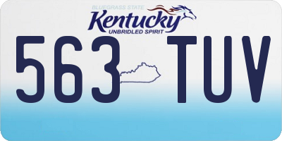 KY license plate 563TUV