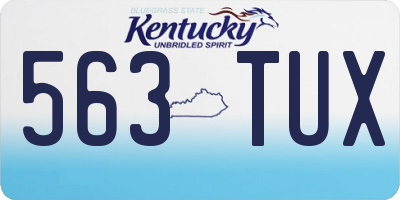 KY license plate 563TUX