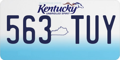 KY license plate 563TUY