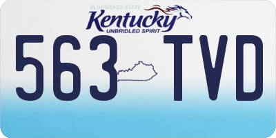 KY license plate 563TVD