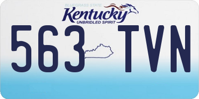 KY license plate 563TVN