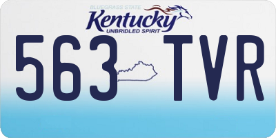 KY license plate 563TVR