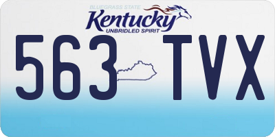 KY license plate 563TVX