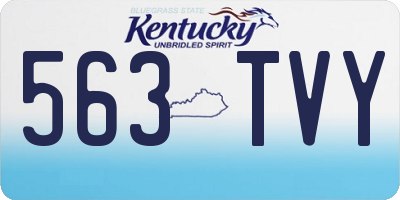 KY license plate 563TVY