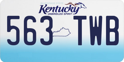 KY license plate 563TWB
