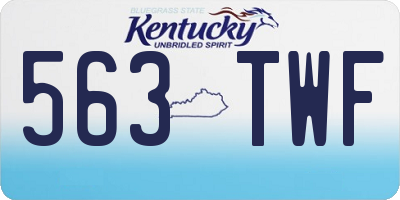 KY license plate 563TWF