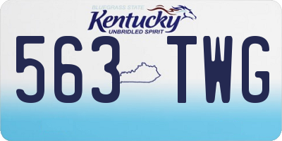 KY license plate 563TWG
