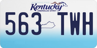 KY license plate 563TWH